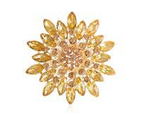 Spilla a forma di fiore di strass grande cristallo spilla da spilla per matrimonio, festa, compleanno, danza, banchetto, vestito, Plastica Metallo