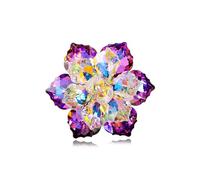 Spilla a forma di fiore di strass grande cristallo spilla da spilla per matrimonio, festa, compleanno, danza, banchetto, vestito, Plastica Metallo