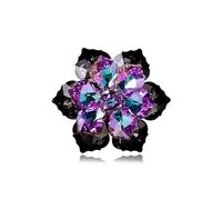 Spilla a forma di fiore di strass grande cristallo spilla da spilla per matrimonio, festa, compleanno, danza, banchetto, vestito, Plastica Metallo