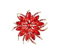 Spilla a forma di fiore di strass grande cristallo spilla da spilla per matrimonio, festa, compleanno, danza, banchetto, vestito, Plastica Metallo