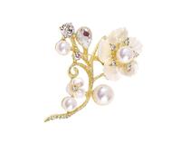 Spilla a forma di fiore di zircone alla moda caratteristica comoda da indossare per abiti quotidiani abbigliamento professionale elegante spilla da sera, One Size, come descritto