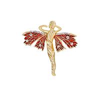 Spilla a forma di fiore dorata a forma di farfalla, per abbigliamento vintage, smaltata, accessori creativi, Metallo, Nessuna pietra preziosa