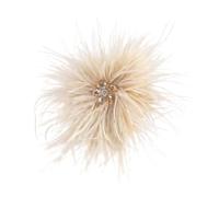 Spilla a forma di fiore e piuma, con strass, di grande formato, elegante, per donna e uomo, con motivo floreale scintillante, per abito o scialle, accessorio di moda per matrimonio o sera, Grand