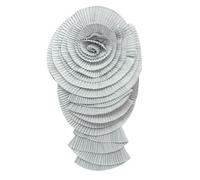Spilla a forma di fiore grande pieghettata alla moda con risvolto esagerato piegato spilla a fiore per vestito e camicia donna spilla ornamento camicia accessorio, One Size, come descritto