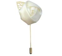 Spilla a forma di fiore per abito da gentiluomo, fatta a mano, accessorio per bouquet da sposa e banchetto, multicolore, rosa, raso, smoking, sposo, banchetto di nozze, Metallo, Nessuna pietra