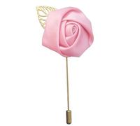 Spilla a forma di fiore per abito da gentiluomo, fatta a mano, accessorio per bouquet da sposa e banchetto, multicolore, rosa, raso, smoking, sposo, banchetto di nozze, Metallo, Nessuna pietra