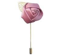 Spilla a forma di fiore per abito da gentiluomo, fatta a mano, accessorio per bouquet da sposa e banchetto, multicolore, rosa, raso, smoking, sposo, banchetto di nozze, Metallo, Nessuna pietra