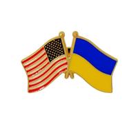 Spilla a forma di fiore per sciarpa con bandiera ucraina spilla da bavero con bandiera ucraina spille da bavero amicizia americana spilla per cappello spilla per cappello distintivo supporto Ucraina e