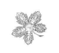 Spilla a forma di foglia d'acero con perle e cristalli alla moda che aggiunge un fascino elegante a qualsiasi abbigliamento alla moda per la donna moderna