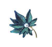 Spilla a forma di foglia d'autunno, con chiusura sicura, alla moda, per feste, elegante, per l'uso quotidiano, elegante accessorio da donna, Taglia unica, come descritto
