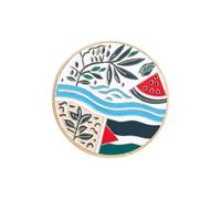 Spilla a forma di foglia di fiume anguria spilla unisex spilla da bavero rotonda accessori per gli appassionati della cultura accessorio culturale