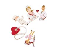 Spilla a Forma di Fonendoscopio in Lega 5 Pezzi | Regalo per Dottoressa, Infermiera, Studente di Medicina, Look Elegante per Occasioni Casuali e Formali