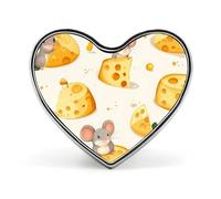 Spilla a forma di formaggio e di un simpatico topo, spilla a forma di cuore, bottone, cravatta, risvolto, zaino, decorazione per uomo e donna.