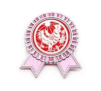 Spilla a forma di gallo, con scritta in lingua inglese "China Zodiac Art", Medio, Metallo