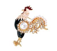 Spilla a forma di gallo in lega alla moda per gli appassionati di zodiaci cinesi, perfetta per abiti da festival e look casual, spilla a forma di gallo in lega