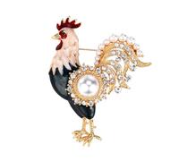Spilla a forma di gallo in lega alla moda per gli appassionati di zodiaci cinesi, perfetta per abiti da festival e look casual, spilla a forma di gallo