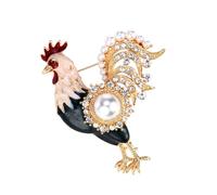 Spilla a forma di gallo in lega alla moda per gli appassionati di zodiaci cinesi, perfetta per abiti da festival e look casual, leggera spilla a forma di gallo