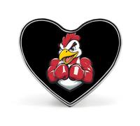 Spilla a forma di gallo muscoloso da combattimento, spilla a forma di cuore, bottone, cravatta, risvolto, zaino, decorazione per uomo e donna