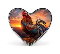 Spilla a forma di gallo, spilla a forma di cuore, spilla da colletto per borsa, giacca, vestiti, accessori