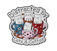 Spilla a forma di gatto con scritta giocosa a forma di gatto, leggera e resistente, in lega, accessorio per animali domestici, per amanti degli animali domestici, spilla a forma di lettera dei cartoni