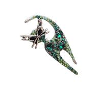 Spilla a forma di gatto con strass alla moda fatta a mano elegante spilla vintage accessorio gioielli per feste unico amico, Misura unica, come descritto