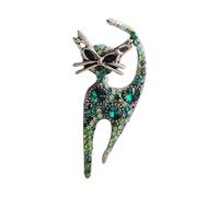 Spilla a forma di gatto con strass alla moda fatta a mano elegante spilla vintage accessorio gioielli per feste unico amico, Misura unica, come descritto