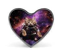 Spilla a forma di gatto nello spazio a forma di cuore, in lega di alluminio, alla moda, squisita, alla moda, per vestiti, cappelli, borse, cravatte, accessori per matrimoni, gioielli, regalo smaltato