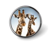 Spilla a forma di giraffa con collo rotondo, da bavero, da scialle, spilla vintage in metallo con cerchio, decorazione per gioielli, abito, maglione, zaino, regalo per donna, madre e