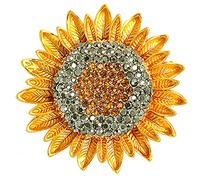 Spilla a forma di girasole con strass e girasole femminili High End Pin piccolo corsetto profumato Wild Badge Fashion accessori regalo di abbigliamento spille per donne alla moda, Taglia unica, come
