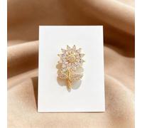 Spilla a forma di girasole con strass, graziosa spilla da balia giapponese floreale anti-malfunzionamento del guardaroba