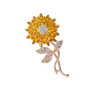Spilla a forma di girasoli con strass e chiusura in metallo, accessorio per feste, accessorio essenziale per donne e amanti della moda