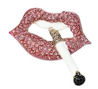 Spilla a forma di labbro dallo stile unico con cristalli scintillanti, per occasioni speciali, spilla unica alla moda, One Size, come descritto