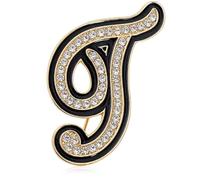 Spilla a forma di lettera con iniziale, con strass, spille personalizzate per donne e uomini, artigianato dorato, dalla A alla Z, Gemma, Zirconia
