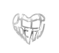 Spilla a forma di lettera con respiro profondo, per donne e uomini, unisex, alla moda, vintage, a forma di cuore aperto, spille da bavero, per alleviare lo stress, per cappelli, borse, gioielli