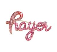 Spilla a forma di lettera della sensibilizzazione con cristalli scintillanti, accessorio alla moda da donna a forma di lettere, One Size, come descritto