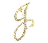Spilla a forma di lettera dorata con iniziale, spille con lettere dorate, gioielli a spillo, spilla con strass iniziali, lettere per matrimonio, regalo di laurea, 1, 1 pezzo