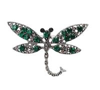 Spilla a forma di libellula cava in lega per un look elegante stile retrò portatile per l'uso quotidiano verde colorato libellule verde accessorio, One Size, come descritto