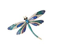 Spilla a forma di libellula, con strass, accessorio per donne e ragazze, elegante da indossare tutti i giorni, gioiello in lega, Misura unica, come descritto