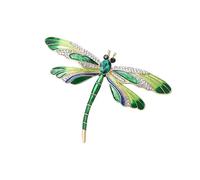 Spilla a forma di libellula, con strass, accessorio per donne e ragazze, elegante da indossare tutti i giorni, gioiello in lega, Misura unica, come descritto