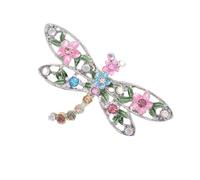 Spilla a forma di libellula smaltata dal design colorato per accessori alla moda per migliorare gli stili individuali con una dettagliata spilla colorata artigianale, One Size, come descritto