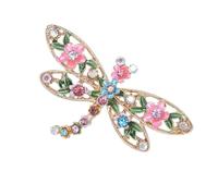 Spilla a forma di libellula smaltata dal design colorato per accessori alla moda per migliorare gli stili individuali con una dettagliata spilla colorata artigianale, One Size, come descritto