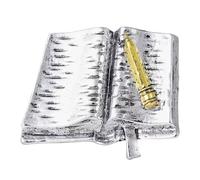 Spilla a forma di libro artistico con strass smaltati per espressione culturale e appassionati di moda alla ricerca di gioielli unici alla moda, Misura unica, come descritto