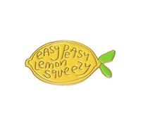 Spilla a forma di limone a goccia con olio e limone, in lega di zinco, spilla per il petto, accessori per gioielli, regali, as description, Plastica, come descrizione