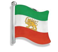 Spilla a forma di mappa dell'Iran, in acciaio inox, con bandiera della Persia, Iran, leone e sole, corona, Faravahar, Derafsh, Kaviani, persiano, iraniano, spilla da bavero, idea regalo, One Size