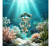 Spilla a forma di medusa con cristalli blu, simpatica spilla a forma di animale dell'oceano, per donne, maglioni, cappotti, sciarpe, vestiti, cappelli, accessori decorativi regali