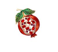 Spilla a forma di melograno, sofisticata idea regalo, gioiello per trendsetter, amico, elegante bavero melograno