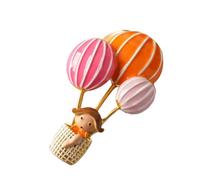 Spilla a forma di mongolfiera del fumetto con la piccola ragazza leggera lega Pin accessori decorativi per giacche borse cappelli cartone animato ragazza ciondolo per giacche, One Size, come descritto