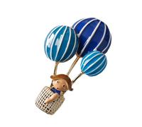 Spilla a forma di mongolfiera e bambina in lega accessorio per abiti borse smaltato distintivo accessori di abbigliamento decorativo cappello borsa sciarpa pin, One Size, come descritto