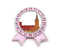 Spilla a forma di monumento nazionale danese Koling, rosa, per vincitore del premio, Medio, Metallo