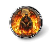 Spilla a forma di morte fiammeggiante per donna e uomo, spilla da bavero alla moda per feste e matrimoni